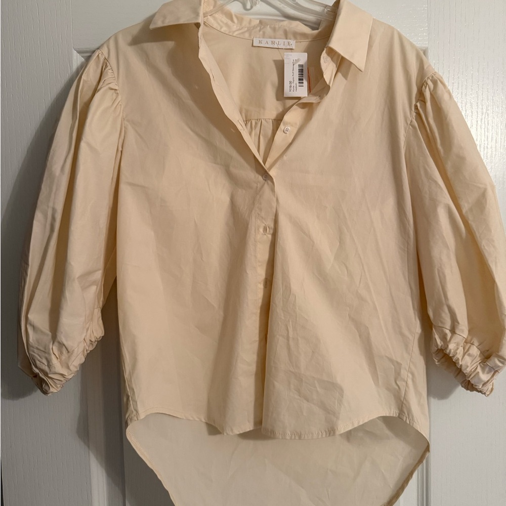 Karlie Cream Button Down Shirt